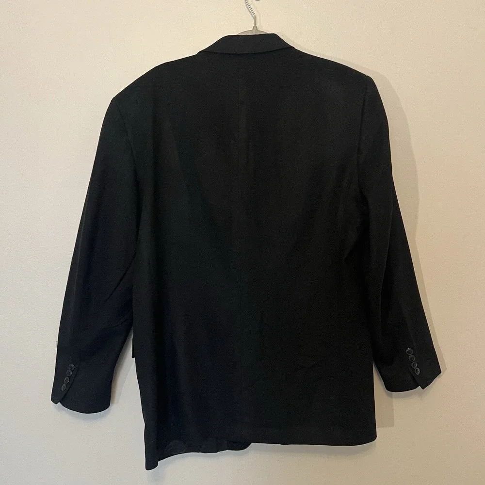 Gianfranco Ruffini Italy 44L Black 100 Cashmere‎ Wool 2 Button Blazer Sport Coat
